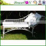 White Metal Garden Chaise Longue thumbnail-3