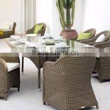 Poly Rattan Dining Set - Pation Garden Dining Room Furniture - Synthetic Rattan Dining Set thumbnail-1