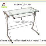 Computer Desk Factory Directly-sale Cheap Tempered Glass Desk in Home, Office thumbnail-1