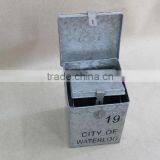 Handcraft Square Lid Vintage Galvanized Tin Storage Box thumbnail-2