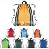 Reflective Custom Drawstring Backpack - 13.5"w x 16"h thumbnail-1