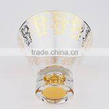 Set of 2 Gold Rimmed Dinner Appetizing Crystal Salad Glass Bowl Set thumbnail-4