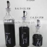 Fashional 300ml Glass Oil and Vinegar Bottle With Stainless Coating and Metal Dispenser thumbnail-1