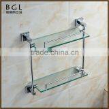80202-cp 2016 New Design Brass Chrome Bathroom Accessories Glass Shelf