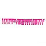 NEW YIWU Wholesale Hinged HAPPY BIRTHDAY Banner Pink 45"