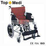 Rehabilitation Therapy Supplies Foldable Aluminum Attendant Wheelchair thumbnail-1