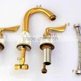 3-hole Wash Basin Faucets,basin Faucet Curved,deck Mount Tub Facucet With Hand Shower thumbnail-3