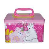 Handle Tin Cartoon Kids Coin Bank With Lock thumbnail-4