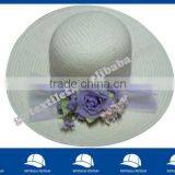 Lady Straw Hat With Purple Flower thumbnail-1