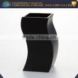 Distinctive Glazed Black Ceramic Vase Home Decor thumbnail-1