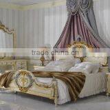Antique Cool Grey Bouquet Upholstered Bedroom Furniture Set, Flower Decorated Princess Bedroom Set thumbnail-3