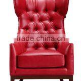 Leather Hotel Sofa Chair With Foodrest Stool thumbnail-1