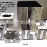 Mosaic of Bone on Steel Bathroom Set in Natural Polish Finish thumbnail-1