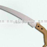 WOODEN HANDLE CURVE TREE PULL PRUNING GARDEN SAW thumbnail-1