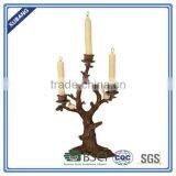 Chinese Poly Resin Wholesale Spring Bird and Tree Triple Candle Holder thumbnail-1