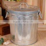 Enamel Antirust Garbage Can Metal Storage Container Trash Bin thumbnail-3