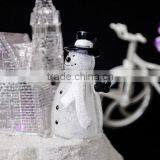 Led Acrylic Christmas Snow Church With Snowman and Tree thumbnail-2