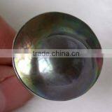 Black Seawater UFO Shaped Tihatian Pearl Ring With Gold Ring thumbnail-2