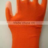 NMSAFETY 13 Gauge Knitted Orange Polyester Liner Coated White pu on Palm Gloves for Light Industry thumbnail-2