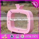 New Design TV Shape Girls Lovely Wooden Coin Bank With Logo Customize W02A253 thumbnail-5