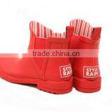 Red Sexy Women Classic Style Chelsea Watertight Outdoor Loose Lowcut Ankle Shoes Customized Rain Boot Wellington Boot thumbnail-5