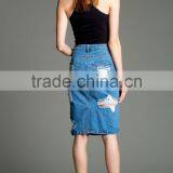 Latest Girls Fashion Cheap Denim Skirts Wholesale OEM Service thumbnail-5