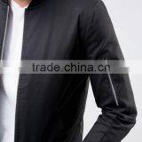 Wholesale Best Price High Quality New Design Durable Ribbed Collar Cotton Spandex Black Casual Men Bomber Wind Jacket thumbnail-3