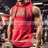 High Quality Custom Slim Fit Training Sports Wear Sleeveless Gym Hoodie thumbnail-1