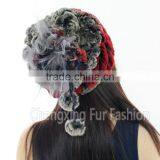 CX-C-68B New Products Wholesale Lady Winter Hat Rex Rabbit Knitted Hat / Snood thumbnail-3