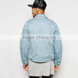 Custom Jacket Light Blue Fashion Style Denim Casual Jacket OEM Factory thumbnail-2
