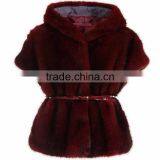 Becautiful Short Bat-wing Sleeve Design Soft Winter Girls Fur Coat thumbnail-1