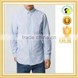 2016 Latest Blue Oxford Long Sleeve Casual Shirt thumbnail-1