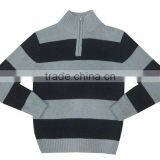 Men's Pullover Stripped Sweater With Zipper thumbnail-1