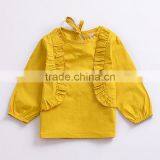 S33592W Baby Girls Autumn Blouse Fashion Pure Color Falbala Blouse thumbnail-3