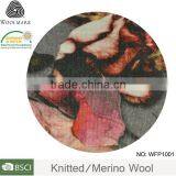 High Quality Knitted Single Jersey Merino Wool Fabric Custom Printed Fabric
