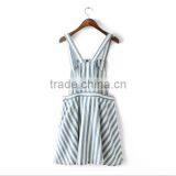 EY0456A Europe and America Women Blue and White Striped Cowboy Strap Dress thumbnail-2