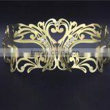 Venetian Black Metal Filigree Masquerade Mask With Diamantes Halloween thumbnail-3