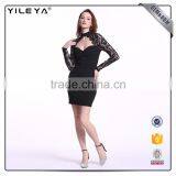 Factory Price Black Lace Long Sleeve Dress,short Sexy Cocktail Dress Patterns,black Lace Dress Long Sleeve thumbnail-2