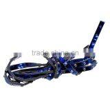 Royal Blue Round Rivets Flat Glossy PU Leather Cord thumbnail-1