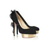 Ruffle Trimmed Suede Pumps Ladies Fashion Shoes LTYK0017 thumbnail-2