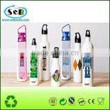 2015 New Style Single Wall Stainless Steel Sport Bottle , Drinking Water Bottle With Carabiner , Camping Bottle thumbnail-2
