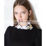 2016 Hot Selling Popular Bird Collar Black Peplum Dress Fashionable Mature Women Wear thumbnail-3