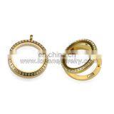 Fashion Glass Locket Stainless Steel Jewelry Initial Pendant thumbnail-1