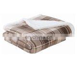 Wholesale Luxury Custom Printed Hooded Blanket Sherpa Mink Fleece Blanket Red Plaid Blanket thumbnail-3