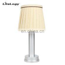 Amazon Top Sell Cloth Shade Table Lamp Rechargeable Lamp Decoration Dinner Lamp