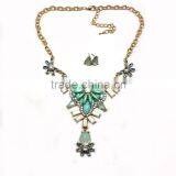 Fashion Necklace And Earring Set Acrylic Stones Casting Charm New Gold Jewelry thumbnail-1