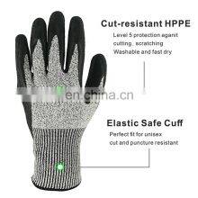 HY Hand Job Gloves With Rough Surface Latex Guantes de ANSI A4 Anti Cut Latex Finished Fishing Glove thumbnail-4