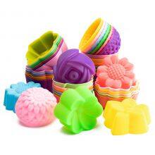 Food Grade Free Bpa Baking Tools Silicone Multi Colors 12pcs Muffin Cup Cake Moulds thumbnail-4