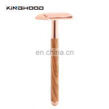 Manual Metal Head Men's Safety Shaving Razor In Wooden Handle thumbnail-1