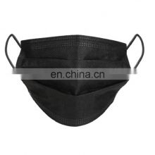 black facemask in stock non woven 3 ply disposable face mask